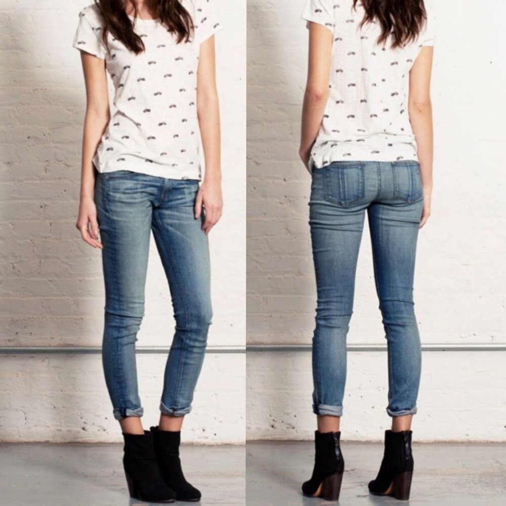 Rag & Bone 28 Skinny Blue Denim Jeans Heathway Light Wash